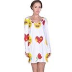 Valentine Emojis Long Sleeve Nightdress