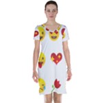 Valentine Emojis Short Sleeve Nightdress