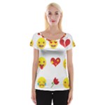 Valentine Emojis Women s Cap Sleeve Top