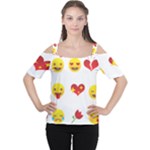 Valentine Emojis Women s Cutout Shoulder Tee