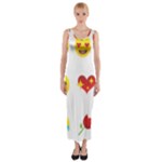 Valentine Emojis Fitted Maxi Dress