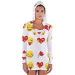 Valentine Emojis Women s Long Sleeve Hooded T-shirt