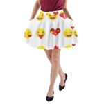 Valentine Emojis A-Line Pocket Skirt