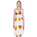 Valentine Emojis Midi Sleeveless Dress