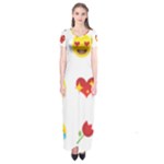 Valentine Emojis Short Sleeve Maxi Dress