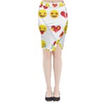 Valentine Emojis Midi Wrap Pencil Skirt