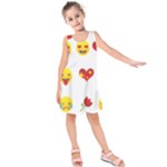 Valentine Emojis Kids  Sleeveless Dress