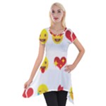 Valentine Emojis Short Sleeve Side Drop Tunic