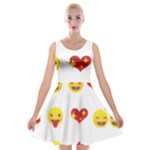 Valentine Emojis Velvet Skater Dress