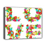 Floral Love Deluxe Canvas 20  x 16  (Stretched)