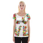 Floral Love Women s Cap Sleeve Top