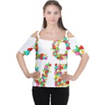 Floral Love Women s Cutout Shoulder Tee