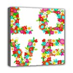 Floral Love Mini Canvas 8  x 8  (Stretched)