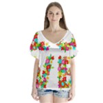 Floral Love V-Neck Flutter Sleeve Top