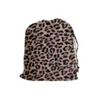 cheetah leopard print Drawstring Pouch (Large)