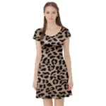 cheetah leopard print Short Sleeve Skater Dress