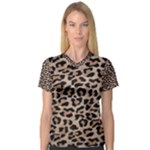 cheetah leopard print Women s V-Neck Sport Mesh Tee