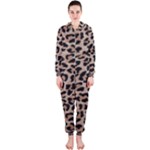 cheetah leopard print Hooded Jumpsuit (Ladies)