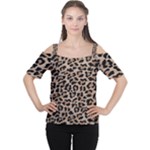 cheetah leopard print Women s Cutout Shoulder Tee