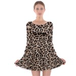 cheetah leopard print Long Sleeve Skater Dress