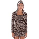 cheetah leopard print Women s Long Sleeve Hooded T-shirt