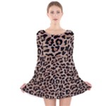 cheetah leopard print Long Sleeve Velvet Skater Dress