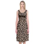 cheetah leopard print Midi Sleeveless Dress