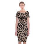 cheetah leopard print Classic Short Sleeve Midi Dress