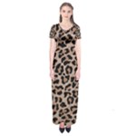 cheetah leopard print Short Sleeve Maxi Dress