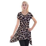 cheetah leopard print Short Sleeve Side Drop Tunic