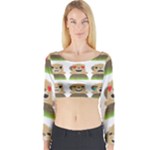 Groundhog Emojis Long Sleeve Crop Top (Tight Fit)