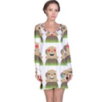 Groundhog Emojis Long Sleeve Nightdress