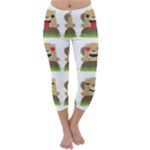 Groundhog Emojis Capri Winter Leggings 