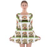 Groundhog Emojis Long Sleeve Skater Dress