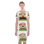 Groundhog Emojis Classic Short Sleeve Midi Dress