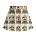 Groundhog Emojis Mini Flare Skirt