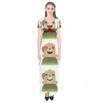 Groundhog Emojis Short Sleeve Maxi Dress