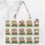 Groundhog Emojis Medium Zipper Tote Bag