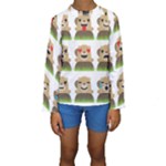 Groundhog Emojis Kids  Long Sleeve Swimwear