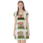 Groundhog Emojis Short Sleeve Skater Dress