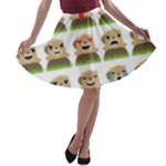 Groundhog Emojis A-line Skater Skirt