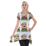 Groundhog Emojis Short Sleeve Side Drop Tunic