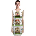 Groundhog Emojis Sleeveless Velvet Midi Dress