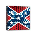 sequin confederate flag Mini Canvas 4  x 4  (Stretched)