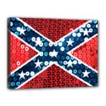 sequin confederate flag Canvas 16  x 12  (Stretched)