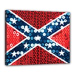 sequin confederate flag Canvas 20  x 16  (Stretched)