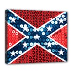 sequin confederate flag Deluxe Canvas 24  x 20  (Stretched)