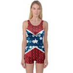 sequin confederate flag One Piece Boyleg Swimsuit