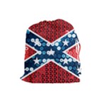 sequin confederate flag Drawstring Pouch (Large)