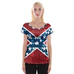 sequin confederate flag Women s Cap Sleeve Top